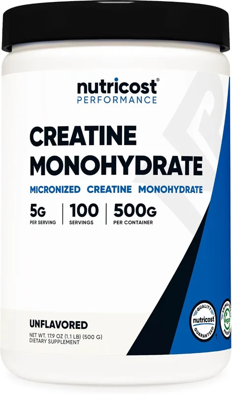 Nutricost Micronized Creatine Monohydrate Powder, 500g (100 Servings)