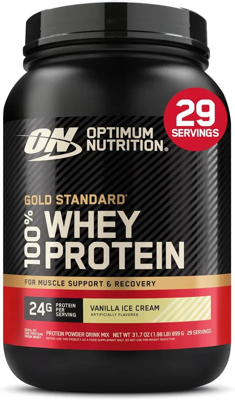 Optimum Nutrition Gold Standard 100% Whey Protein, Vanilla Ice Cream, 2 lb