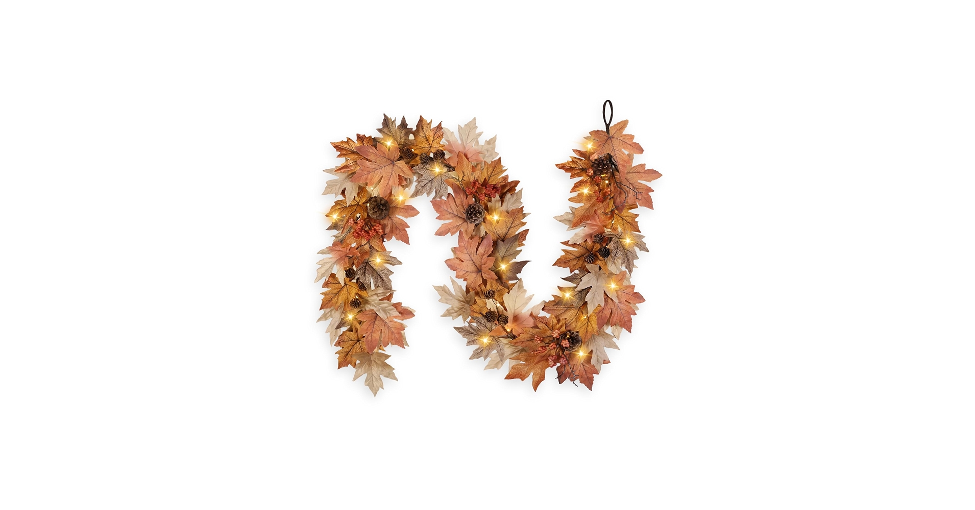 LZNPA 9-Foot Lighted Fall Garland